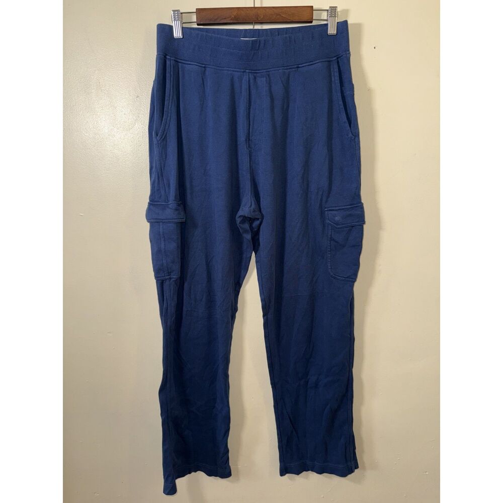 PACT Organic Cotton Blue Cargo Jogger Sweatpants Women’s Size Large Pockets
